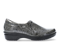 Women&#39;s Easy Works by Easy Street Tiffany Grey Floral Slip-Resistant Clogs