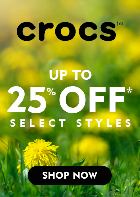 Save up to 25% on select Crocs styles for a limited time