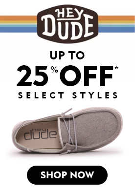 Save up to 25% on select HEYDUDE styles for a limited time